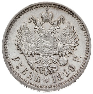 rubel 1899 / (ЭБ), Petersburg, Bitkin 48, Kazakov 166, odmiana z głową młodszego typu, ładnie zachowane