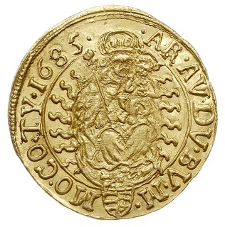 dukat (goldgulden) 1685 / KB, Krzemnica, złoto 3.48 g, Huszar 1321, Her. 351, Fr. 128, pięknie zachowany, rzadki w tym stanie zachowania
