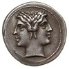 didrachma, 225-215 pne, Aw: Głowa Janusa, Rw: Jowisz i Wiktoria w kwadrydze w prawo, poniżej ROMA,..