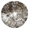 Dortmund, Henryk II 1002-1024, denar, Aw: Głowa w lewo, HEINRICVS ..., Rw: Krzyż z 4 kulkami, THR...