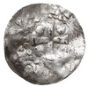 Erfurt, Henryk I 919-936 lub Henryk II 1002-1024, denar, Aw: Kapliczka z pięcioma kulkami, Rw: Krz..