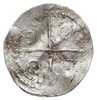 Naśladownictwo denara w typie angloskandynawskim, Aw: Krzyż dwunitkowy, w polach 4 kółka, Rw: Krzy..
