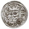 Denar 1146-1157, Aw: Książę z mieczem na tronie, BOLEZLAVS, Rw: Głowa w prostokątnej ramce, S ADAL..