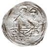 Denar 1157-1166, Aw: Popiersie z mieczem, Rw: Trzej książęta za stołem, srebro 0.33 g, Str. 58, Su..