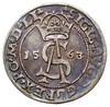 trojak 1563, Wilno, na awersie odmiana napisu SIGIS AVG D G herb Topór REX PO..., Iger V.63.1.m (R..