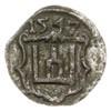 obol 1547, Wilno, Aw: Monogram królewski, Rw: Herb Kolumny, powyżej data, srebro 0.29 g, Ivanauska..