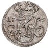 trojak 1758, Gdańsk, Iger G.758.1.a (R), Kahnt 735, bardzo ładny, patyna