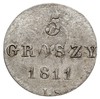 5 groszy 1811, Warszawa, odmiana z literami I S i większymi cyframi daty, Plage 95, wybite na mone..