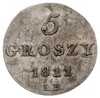 5 groszy 1811, Warszawa, litery I B, Plage 96, wybite na monecie 1/24 talara pruskiego, delikatna ..