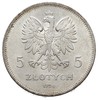5 złotych 1928, Warszawa, Nike, Parchimowicz 114a, nieznaczne mikroryski w tle, ale piękne z delik..