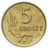 5 groszy 1958, Warszawa, na rewersie wklęsły napis PRÓBA, mosiądz 1.79 g, Parchimowicz P-204a, wyb..