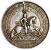 talar medalowy autorstwa J. Buchheima 1656, Brzeg, Aw: Książę na koniu, niżej grupa jeźdźców i syg..
