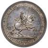 Medal wikariacki z 1741 r. autorstwa H.F.Wermutha, Aw: Król na koniu w prawo i napis wokoło D G FR..