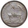 Medal wikariacki z 1741 r. autorstwa H.F.Wermutha, Aw: Król na koniu w prawo i napis wokoło D G FR..