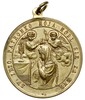 Medal religijny z uszkiem, bez daty, niesygnowany, Aw: Postać świętej Zyty wieńczonej przez dwa an..