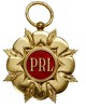 Order Budowniczych Polski Ludowej, złoto 84.60 g, 53 mm, emalia biała, czerwona i niebieska, brak ..