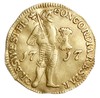 Dukat /dukaat/ 1717, złoto 3.47 g, Delm. 838 (R3), V.59.5, Purmer Wf05, bardzo ciekawa odmiana z i..