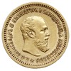 5 rubli 1889 (АГ), Petersburg, złoto 6.44 g, Bitkin 33, Kazakov 703 (wycenia na 1.600 $ w tym stan..