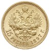 15 rubli 1897 (АГ), Petersburg, złoto 12.90 g, B
