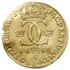 dukat 1699 / AS, Sztokholm, złoto 3.44 g, AAH 4 (R), Fr. 49, Hagander 306, rzadszy rocznik, moneta..