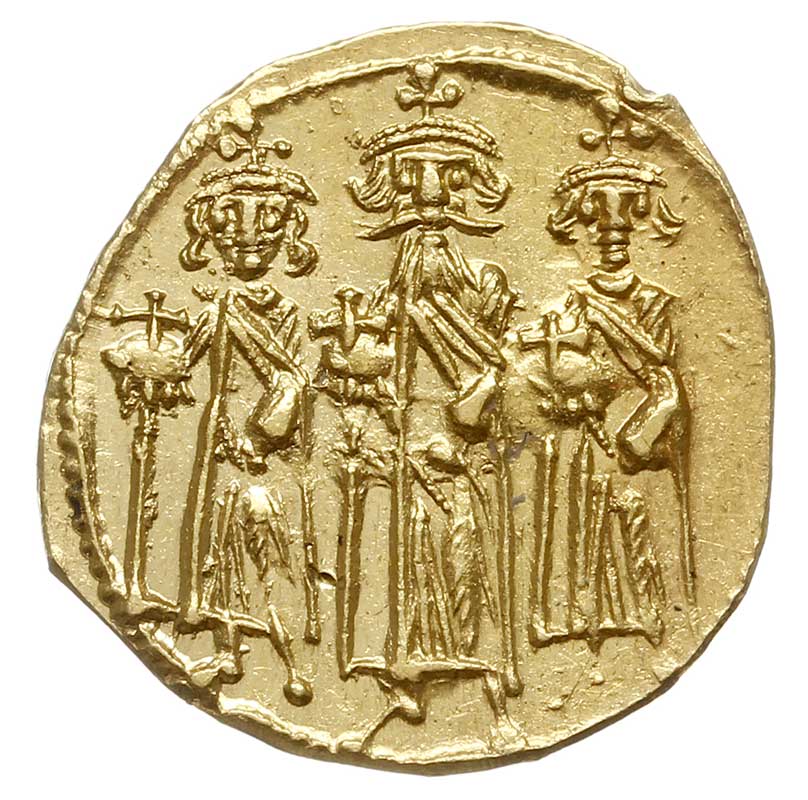 Herakliusz, Herakliusz Konstantyn i Heraklonas 610-641, solidus 638-639, Konstantynopol, złoto 3.87 g, Sear 767, DOC 41