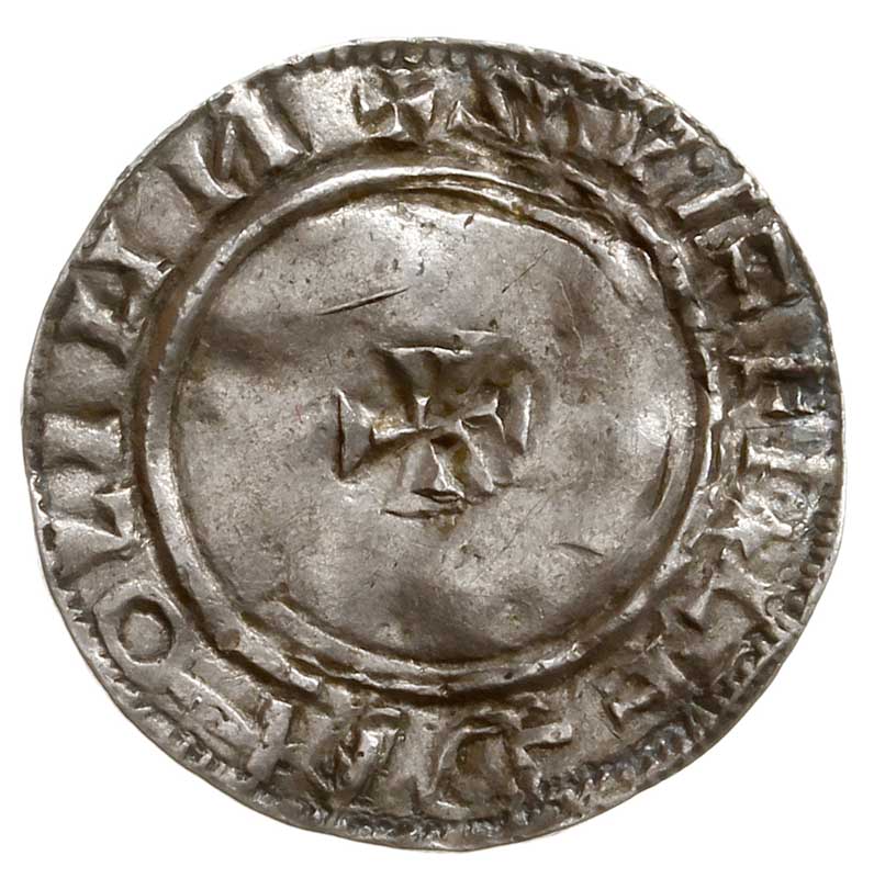 denar lub naśladownictwo denara, typ small cross, srebro 1.15 g, Seaby 1154, North 777, dwukrotnie wybite stemplem, nieco nieczytelna legenda na stronie odwrotnej