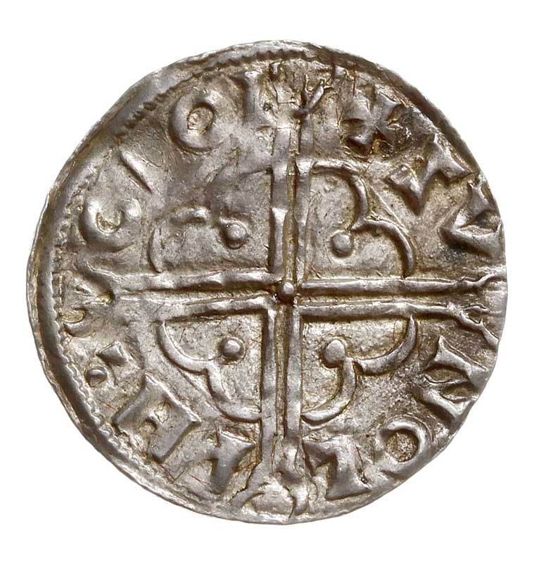 denar, typ quatrefoil, nieczytelna mennica, mincerz SUNOLP ?, srebro 1.23 g, Seaby 1157, North 781
