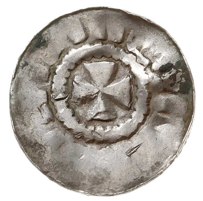 Saksonia, zestaw denarów typu OAP z X w., jeden egzemplarz pęknięty, większość słabo czytelna, razem 6 sztuk