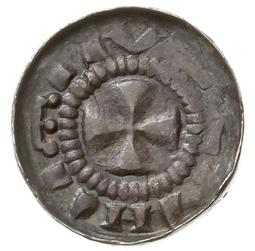 Saksonia, denar krzyżowy XI w., Aw: Krzyż kawalerski, Rw: Krzyż patriarchalny, srebro 1.08 g, Str. 24, Gum. CNP typ V, patyna