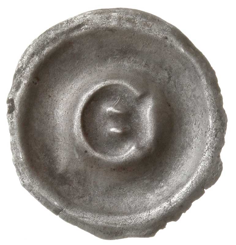 brakteat guziczkowy, XIII/XIV w., Uncjalna, zamknięta litera Є