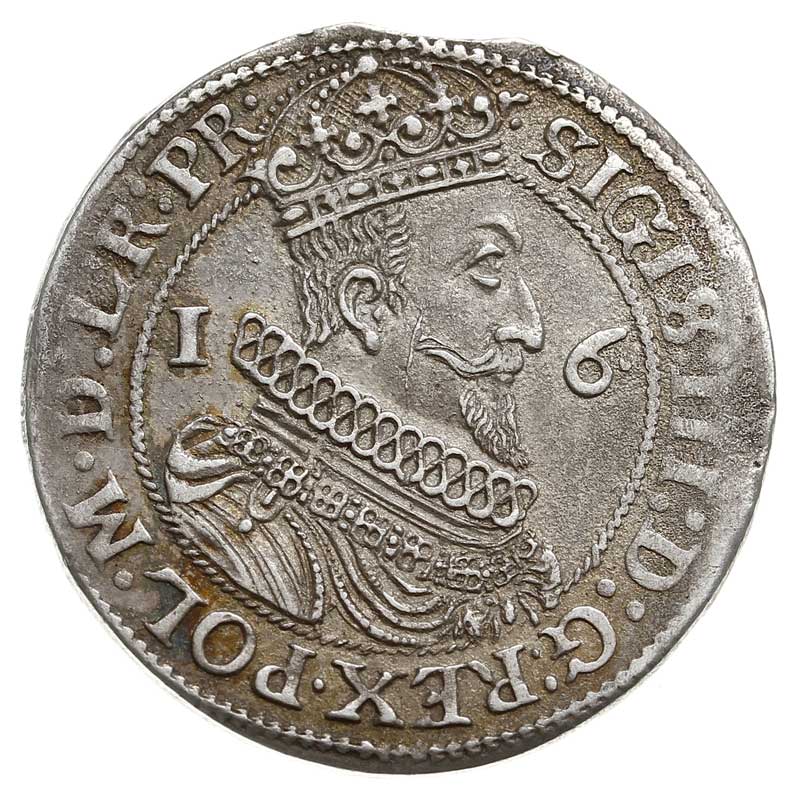 ort 1623, Gdańsk, na rewersie pełna data w otoku, moneta wybita z krawędzi blachy, patyna, rzadka