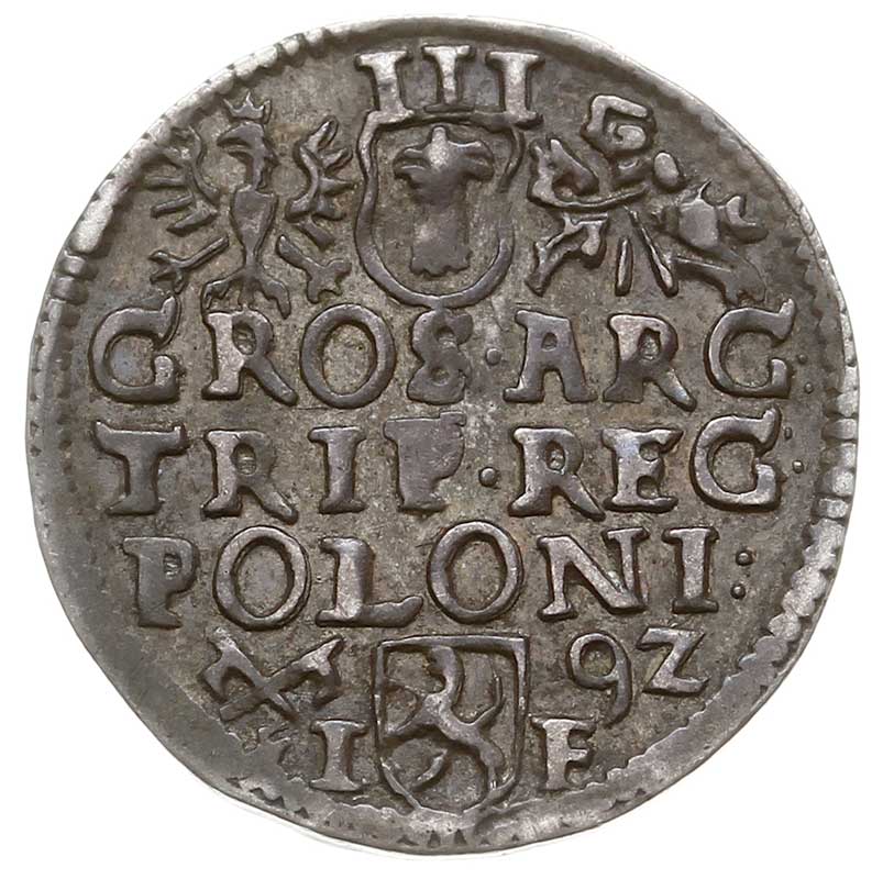 trojak 1592, Poznań, końcówka daty z prawej stro