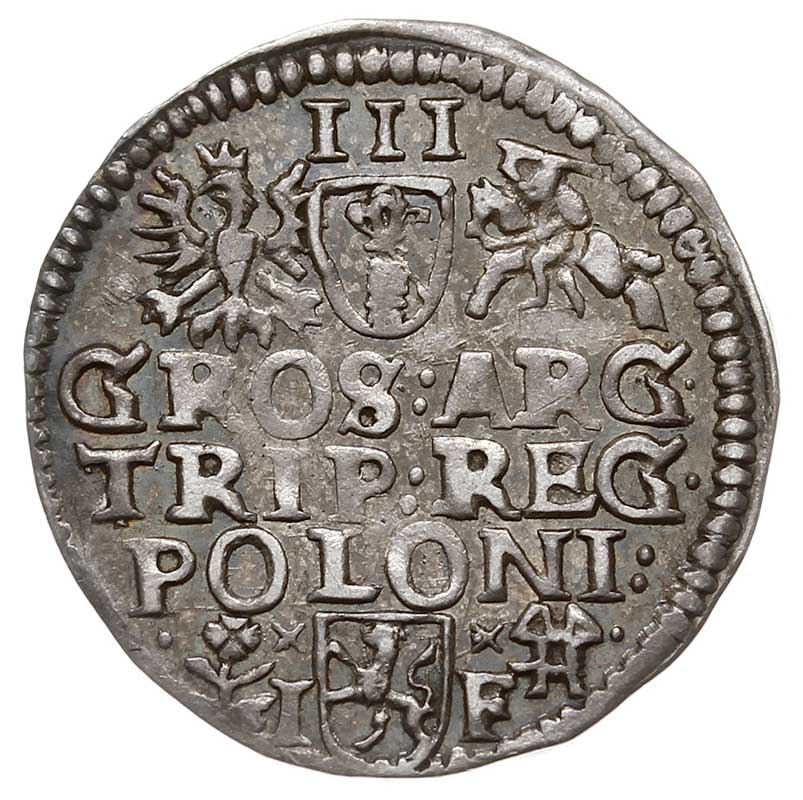 trojak 1595, Wschowa, data obok głowy króla, Iger W.95.6.a, patyna