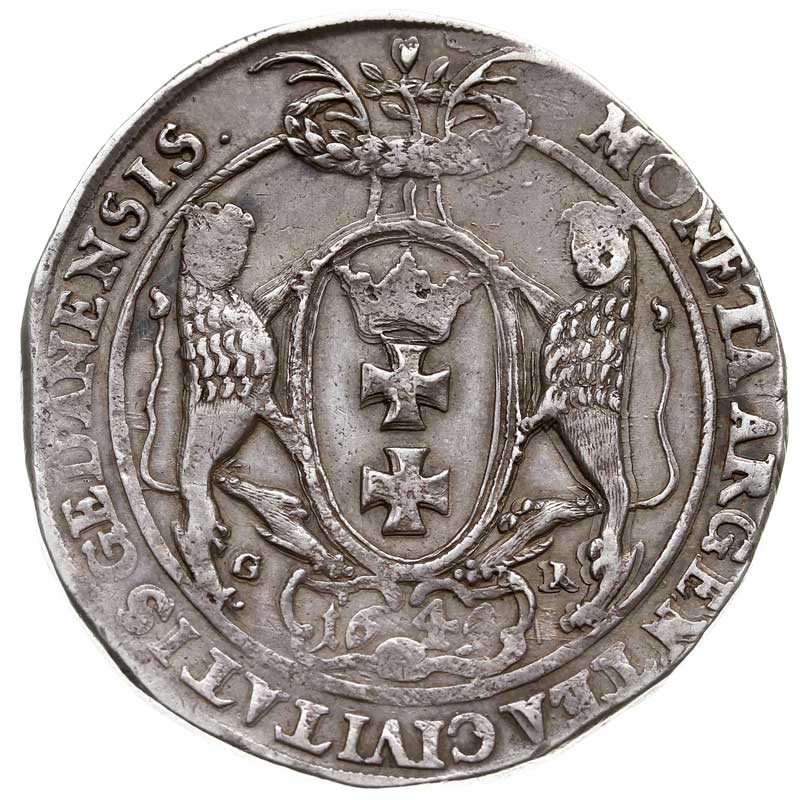 talar 1649, Gdańsk, Aw: Duża głową króla w prawo