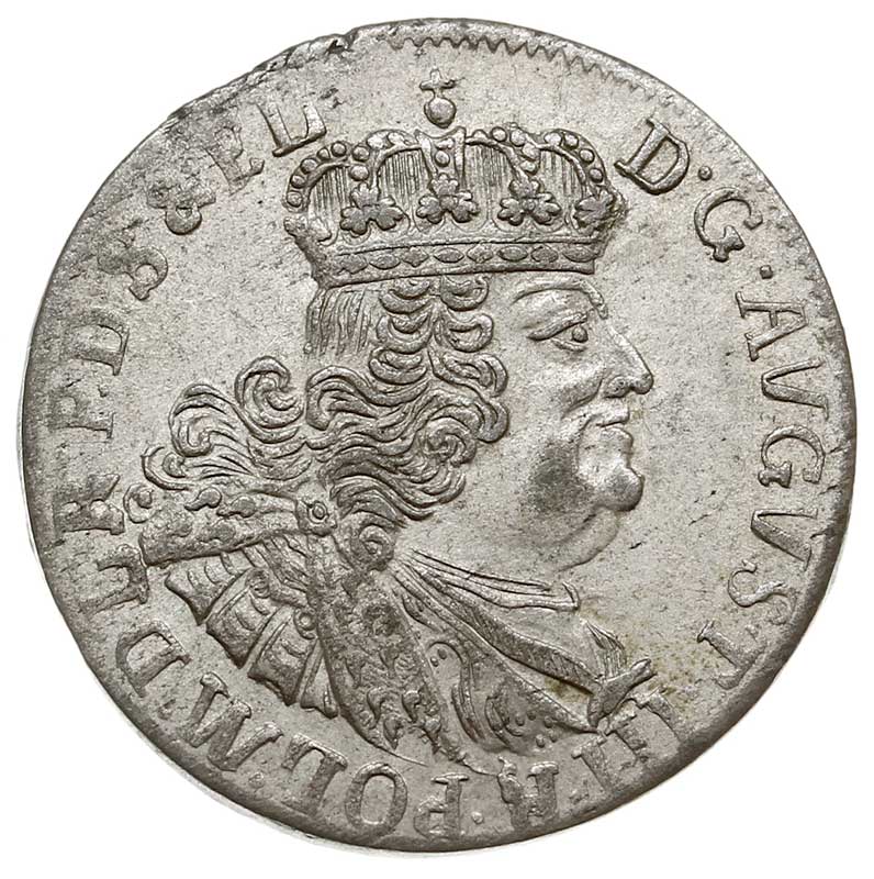 szóstak 1761, Gdańsk, Kahnt 730 wariant b -mała korona w herbie Gdańska, patyna