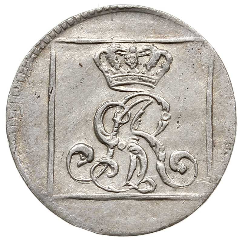 1 grosz srebrem 1767, Warszawa, mała korona i małe cyfry daty, Plage 216, piękny