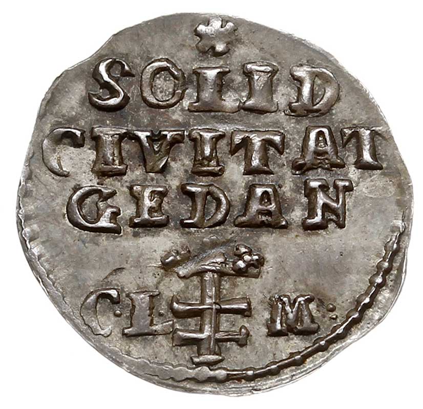 szeląg 1793, Gdańsk, czyste srebro 0.53 g, Plage 491, bardzo rzadki w cenniku Berezowskiego 25 złotych, wyśmienicie zachowany, patyna
