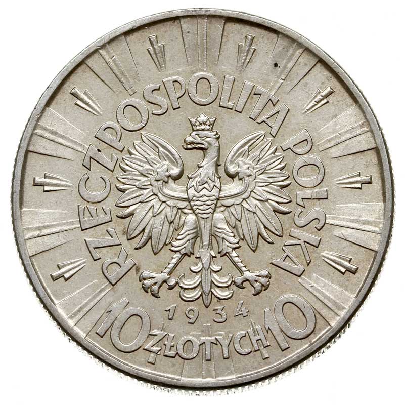 10 złotych 1934, Józef Piłsudski, Parchimowicz 124a, rzadkie