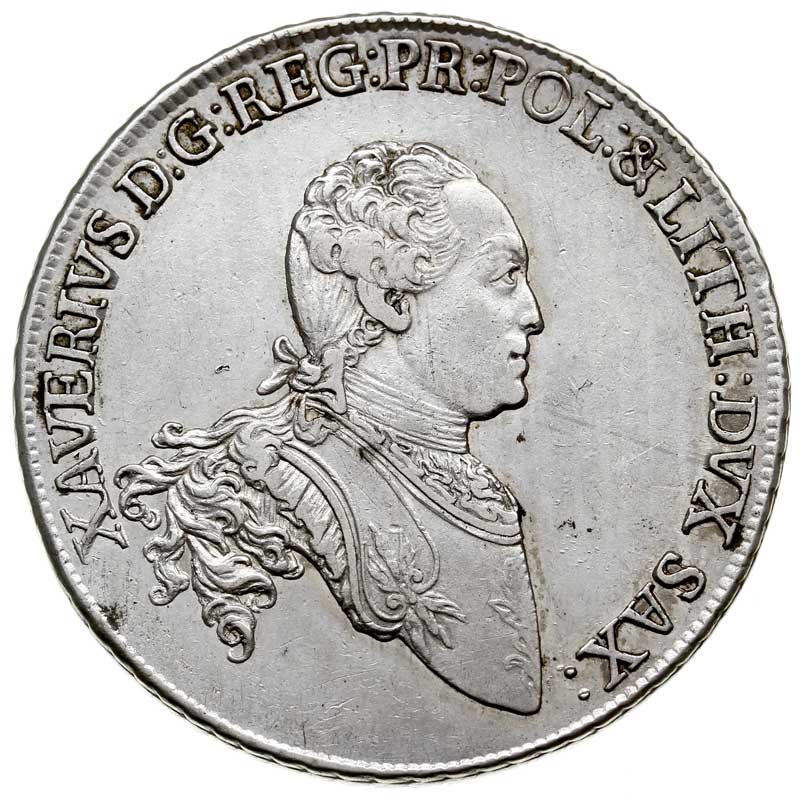 Ksawery jako administrator 1764-1768, talar 1767, Drezno, Aw: Popiersie w prawo, Rw: Tarcza herbowa, srebro 27.90 g, Schnee 1055, Dav. 2678