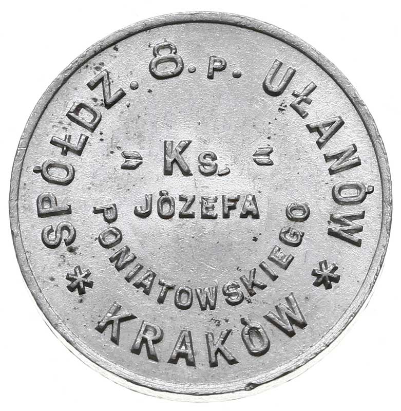Kraków, 1 złoty Spółdzielnia 8. Pułku Ułanów Ks. Józefa Poniatowskiego, aluminium, Bartoszewicki 107.5 (R5.a), wyśmienity egzemplarz