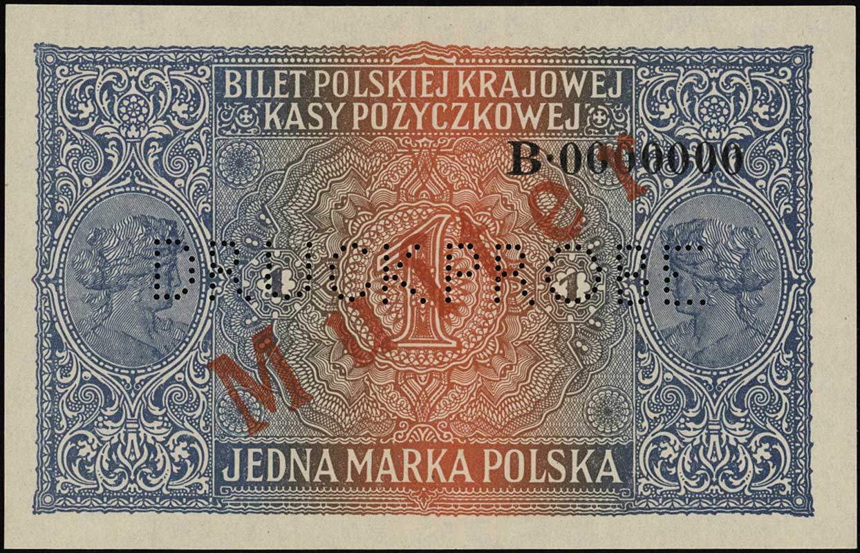 1 marka polska 9.12.1916, Generał, seria B, nume