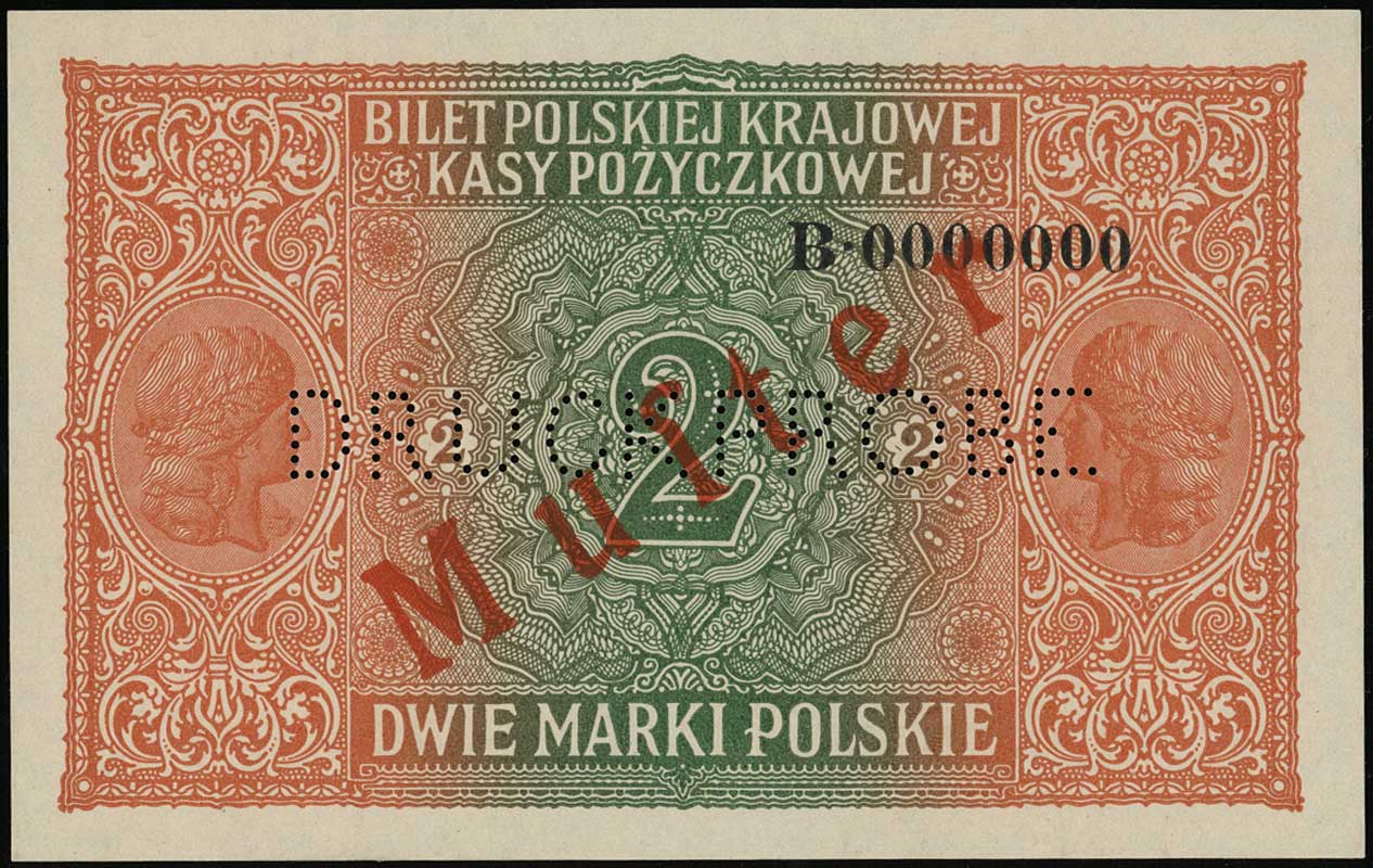 2 marki polskie 9.12.1916, Generał, seria B, num