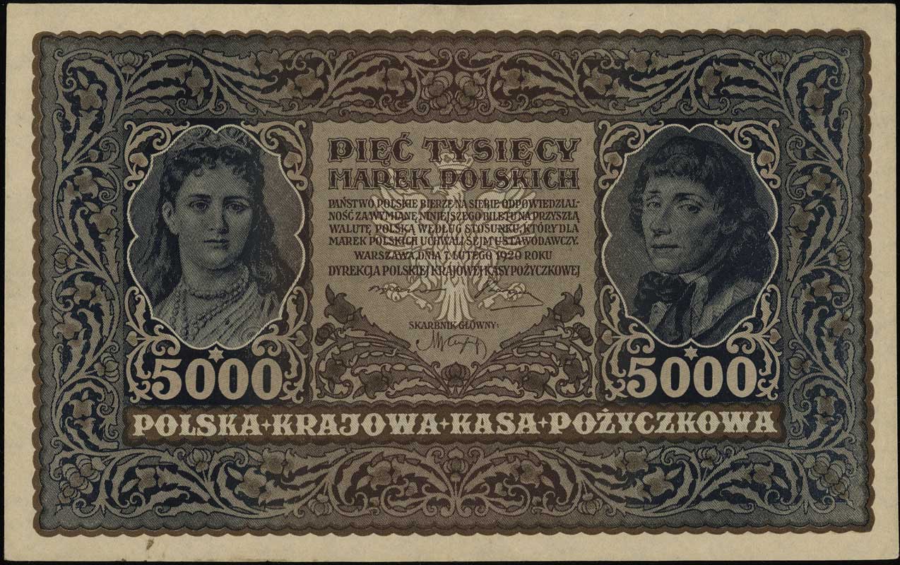 5.000 marek polskich 7.02.1920, seria III-D, numeracja 149746, Lucow 418 (R2), Miłczak 31c
