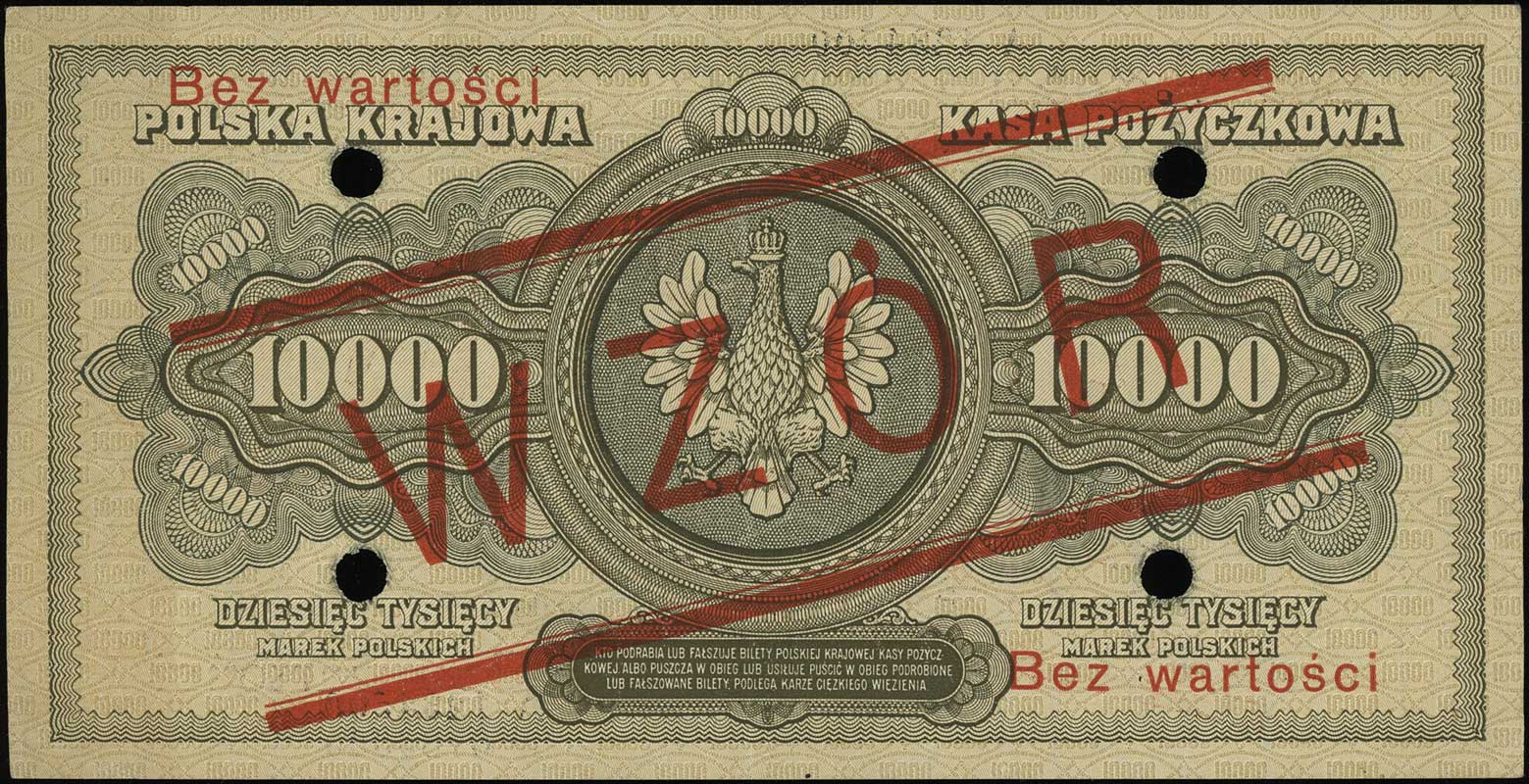 10.000 marek polskich 11.03.1922, po obu stronac