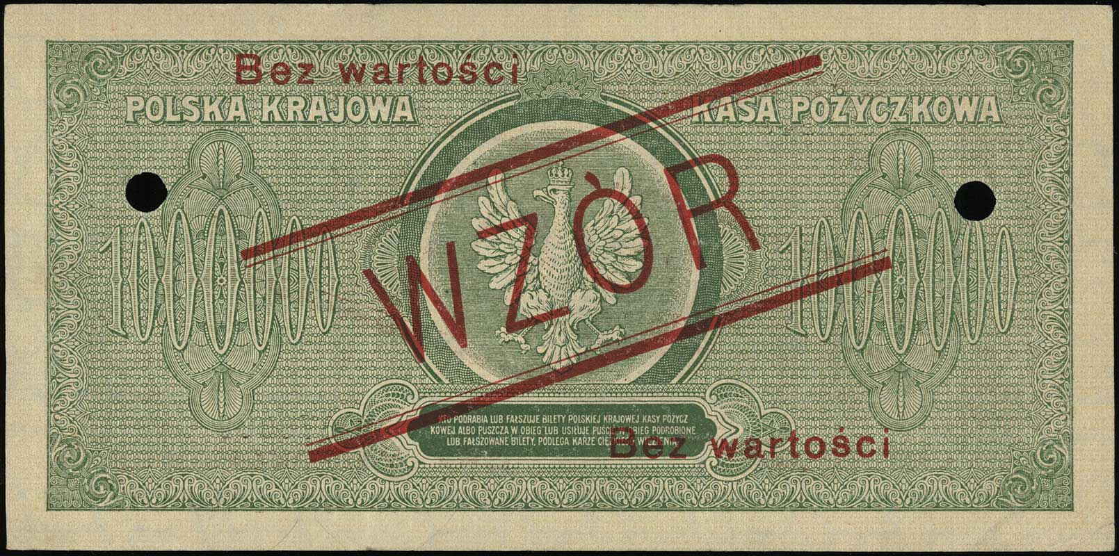 1.000.000 marek polskich 30.08.1923, po obu stro