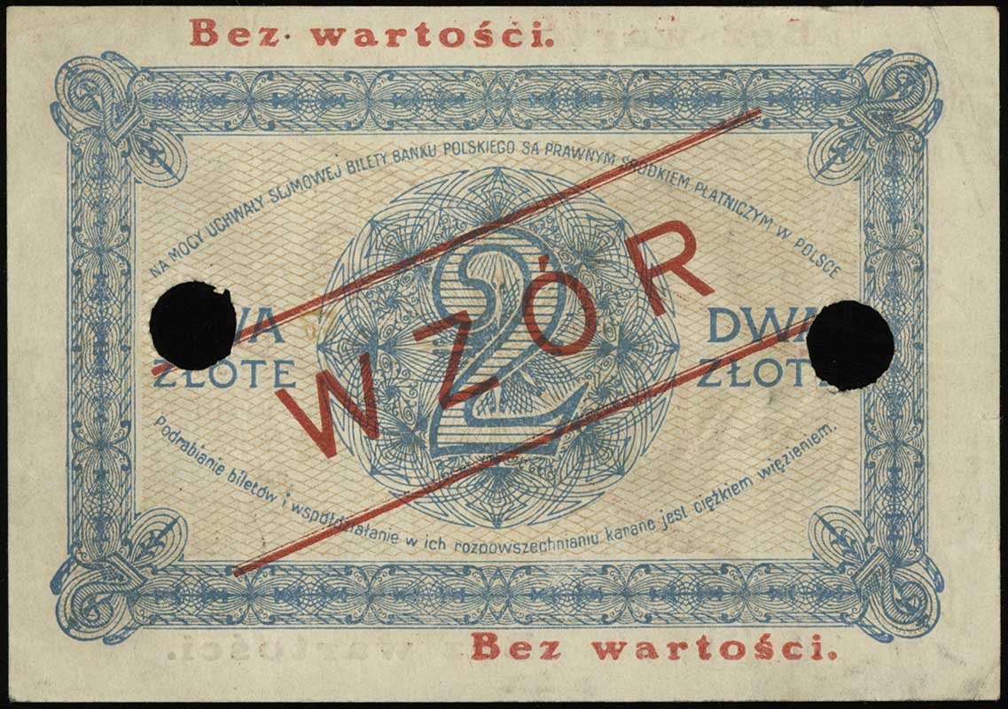 2 złote 28.02.1919, seria S.9.A., numeracja 0781