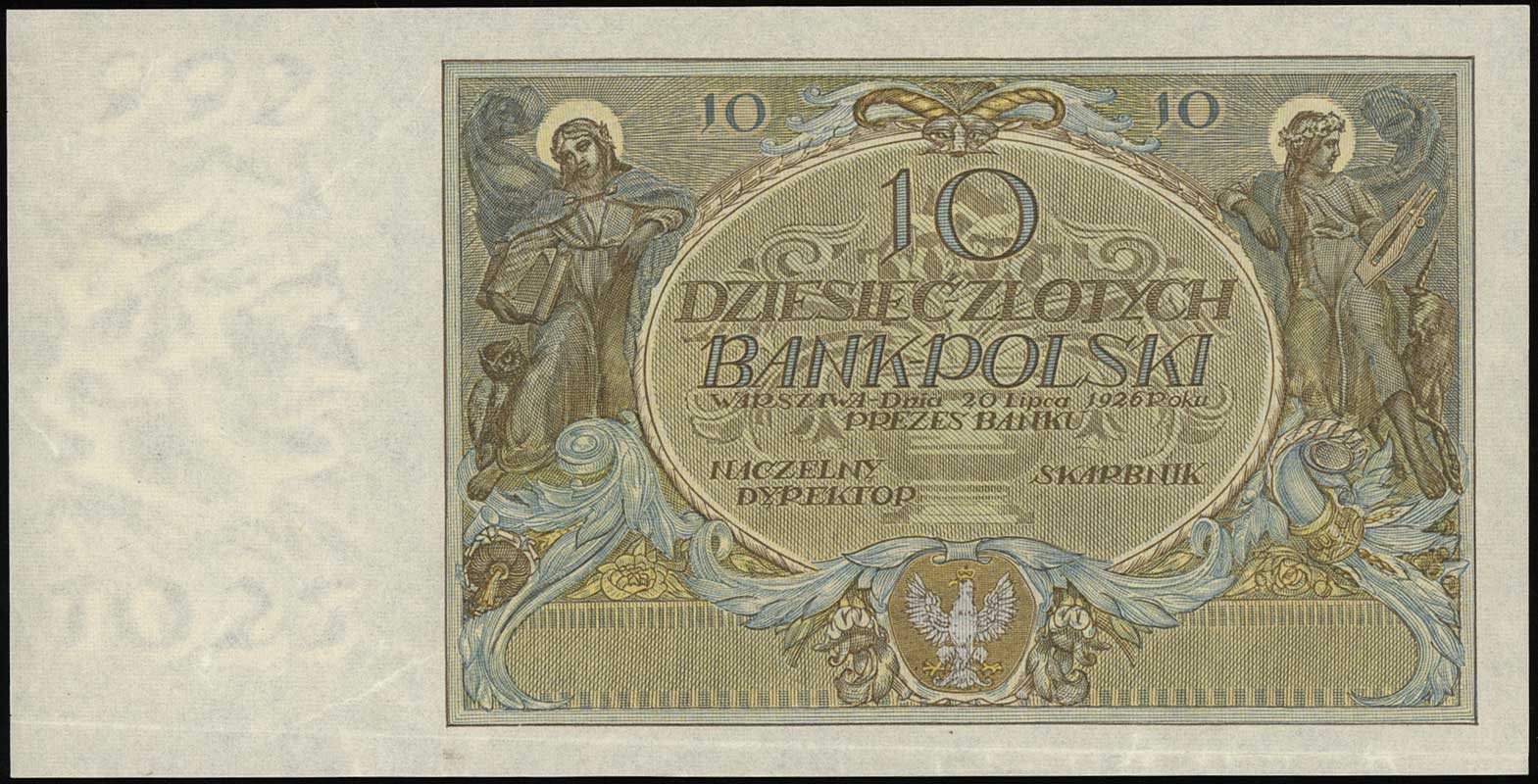 10 złotych 20.07.1926, znak wodny 992-1025, bez 
