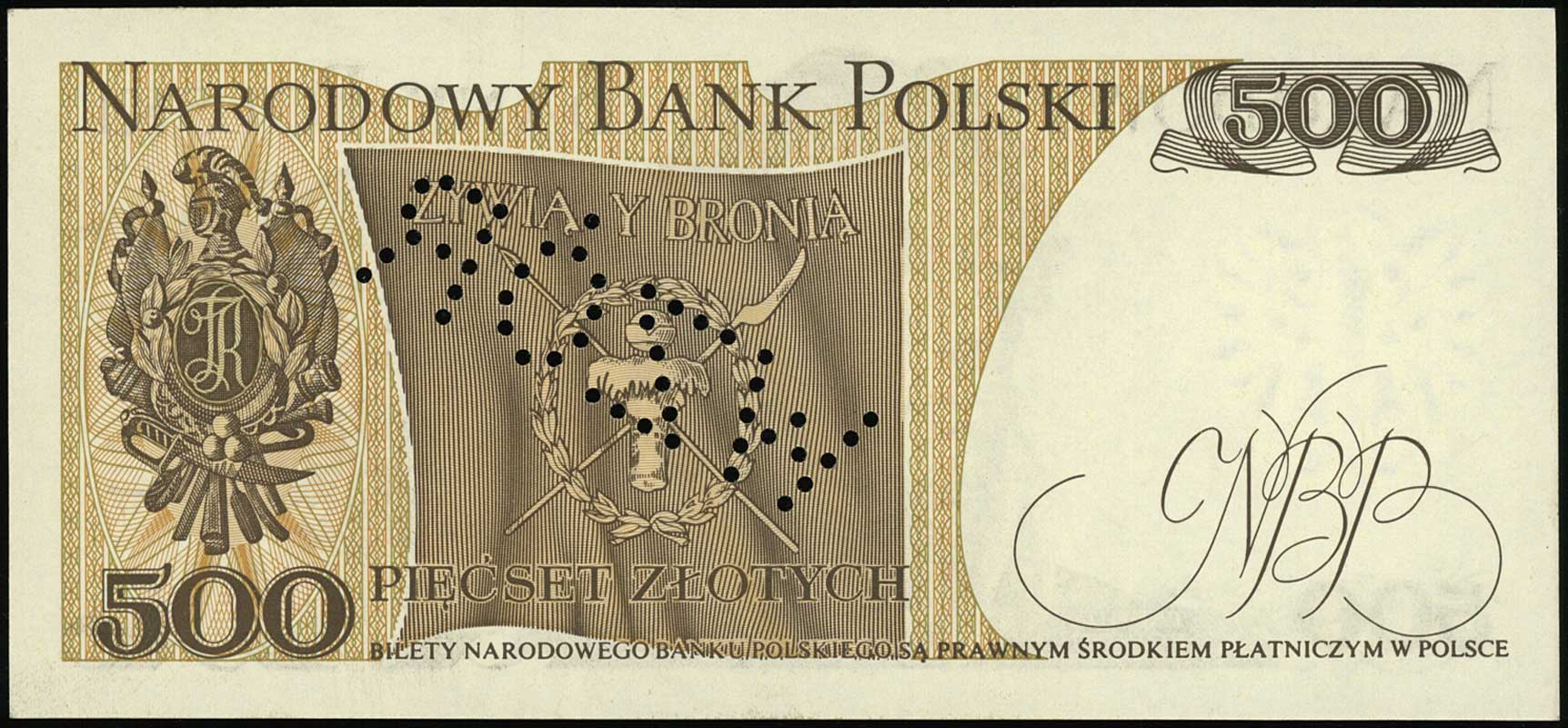 500 złotych 16.12.1974, seria W, numeracja 00000