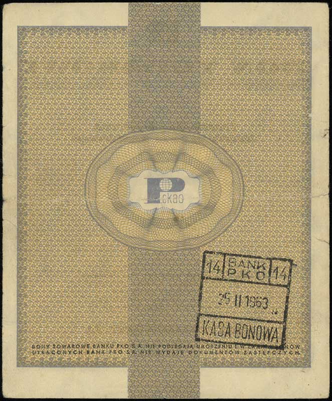 bon na 100 dolarów 1.01.1960, seria Ck, numeracja 0029939, z klauzulą na stronie odwrotnej, Miłczak B10b, ekstremalnie rzadki i przyzwoicie zachowany, bez konserwacji