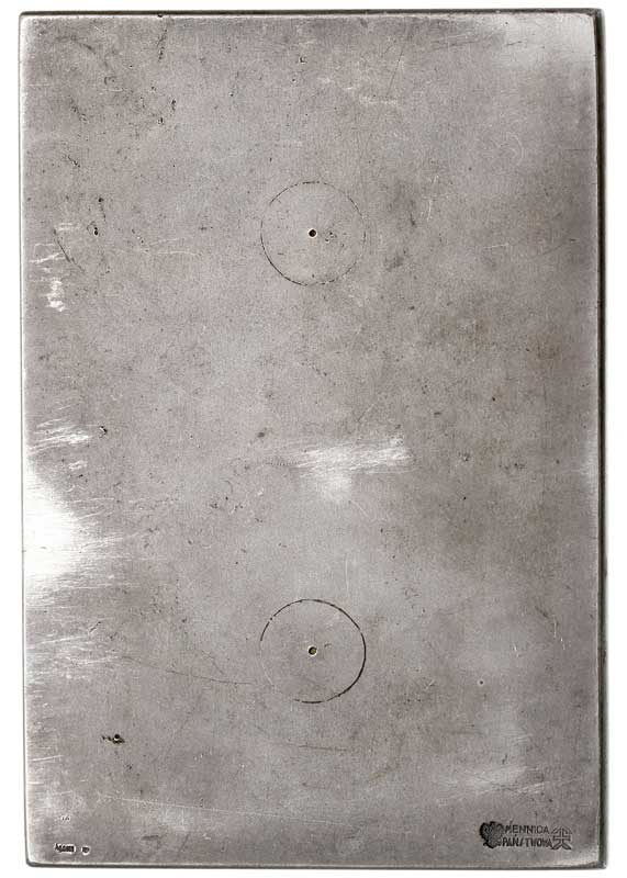 Hoene-Wroński, plakieta sygnowana J AUMILLER 1928 r, srebro pr. 950, 91 x 61 mm, 229.78 g, Strzałkowski 24, na stronie odwrotnej cecha srebra i mała sygnatura Mennicy Państwowej, bardzo rzadka